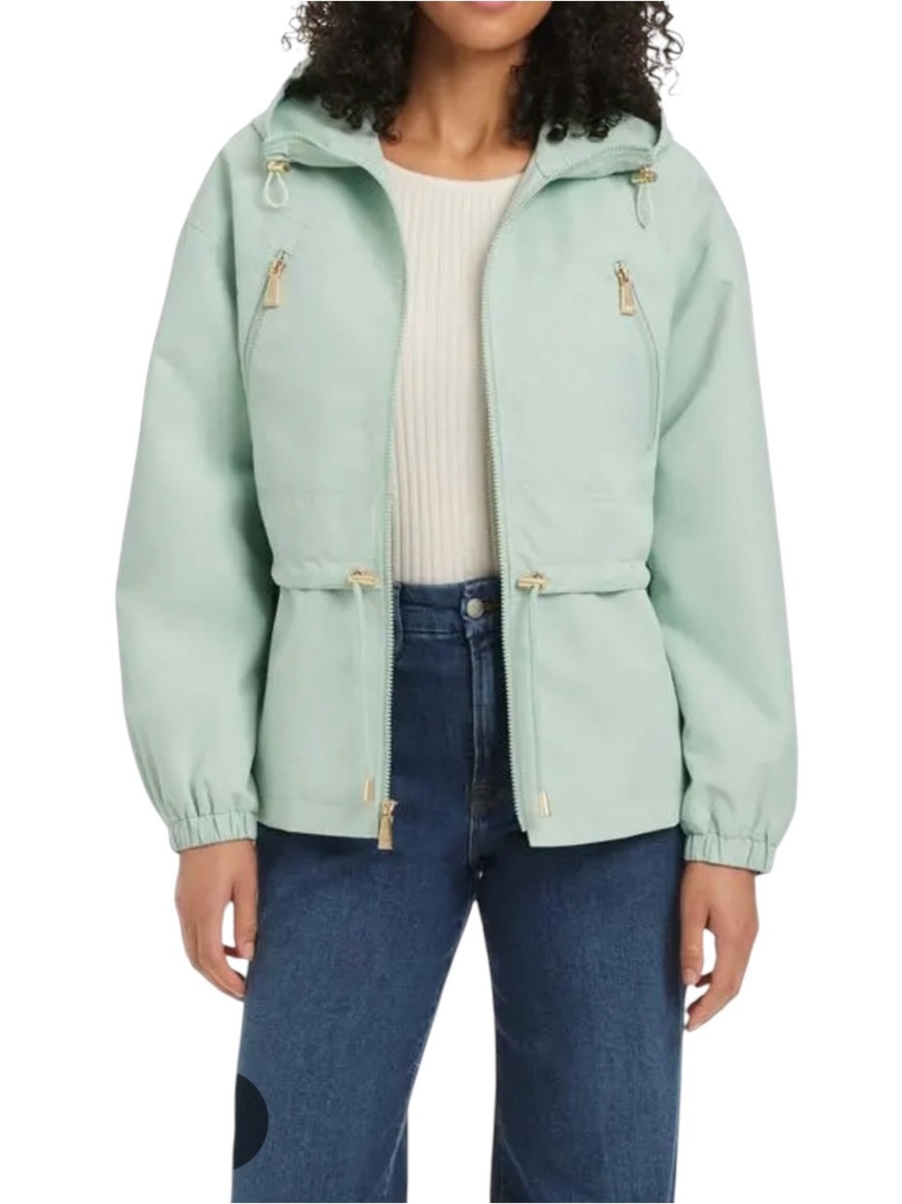 KATE SPADE NEW YORK
Crop Hooded Rain Jacket - Frosted Aqua Size L
